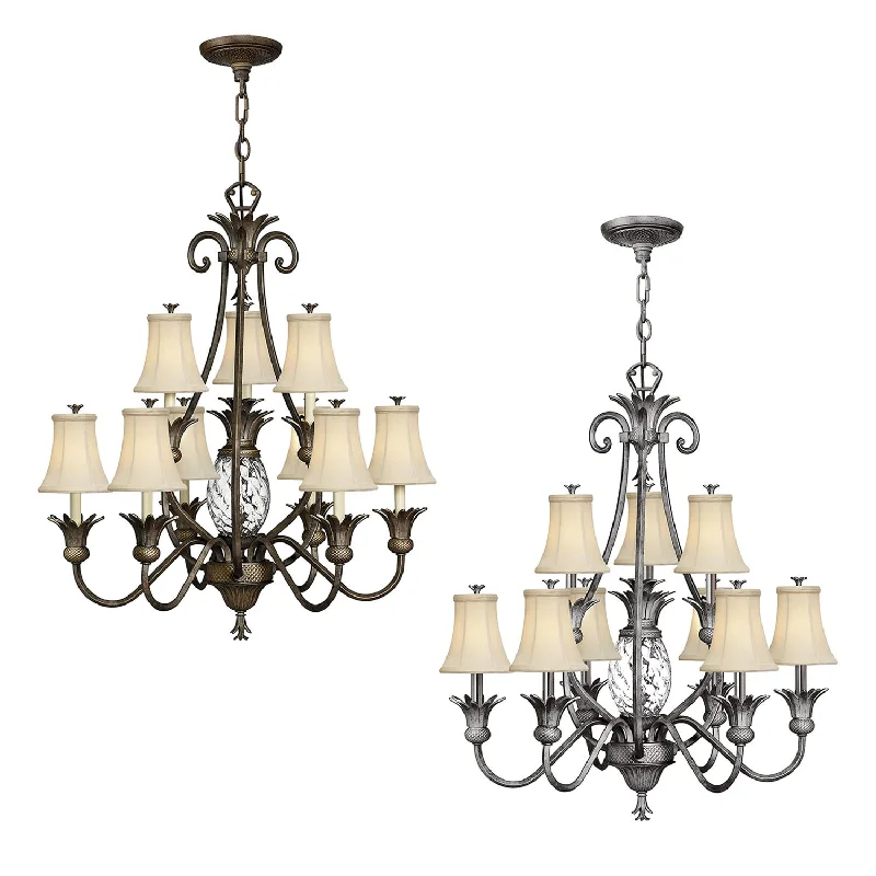 Ceiling - Mounted Chandeliers for Standard CeilingsCeiling - Mounted Chandeliers for Standard CeilingsPlantation 10Lt Chandelier E14 in Pearl Bronze or Polished Antique Nickel Ceiling - Mounted Chandeliers for Standard CeilingsCeiling - Mounted Chandeliers for Standard CeilingsPlantation 10Lt Chandelier E14 in Pearl Bronze or Polished Antique Nickel
