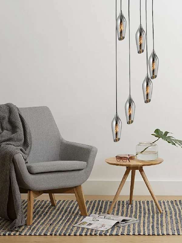 Chandeliers with Frosted Glass for a Softer Light DiffusionChandeliers with Frosted Glass for a Softer Light DiffusionQuino Smoky Cluster Chandelier