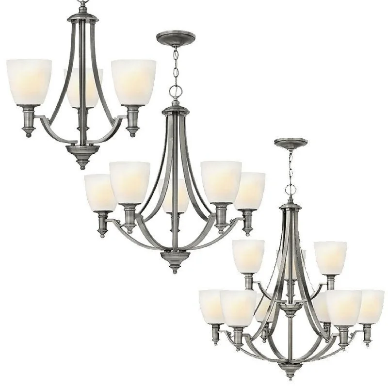 Chandeliers with Frosted Glass for a Softer Light DiffusionChandeliers with Frosted Glass for a Softer Light DiffusionTruman 3Lt/5Lt/9Lt Chandelier E27 in Antique Nickel Elstead Lighting - ELS.HK-TRUMAN3, ELS.HK-TRUMAN5, ELS.HK-TRUMAN9 Chandeliers with Frosted Glass for a Softer Light DiffusionChandeliers with Frosted Glass for a Softer Light DiffusionTruman 3Lt/5Lt/9Lt Chandelier E27 in Antique Nickel Elstead Lighting - ELS.HK-TRUMAN3, ELS.HK-TRUMAN5, ELS.HK-TRUMAN9