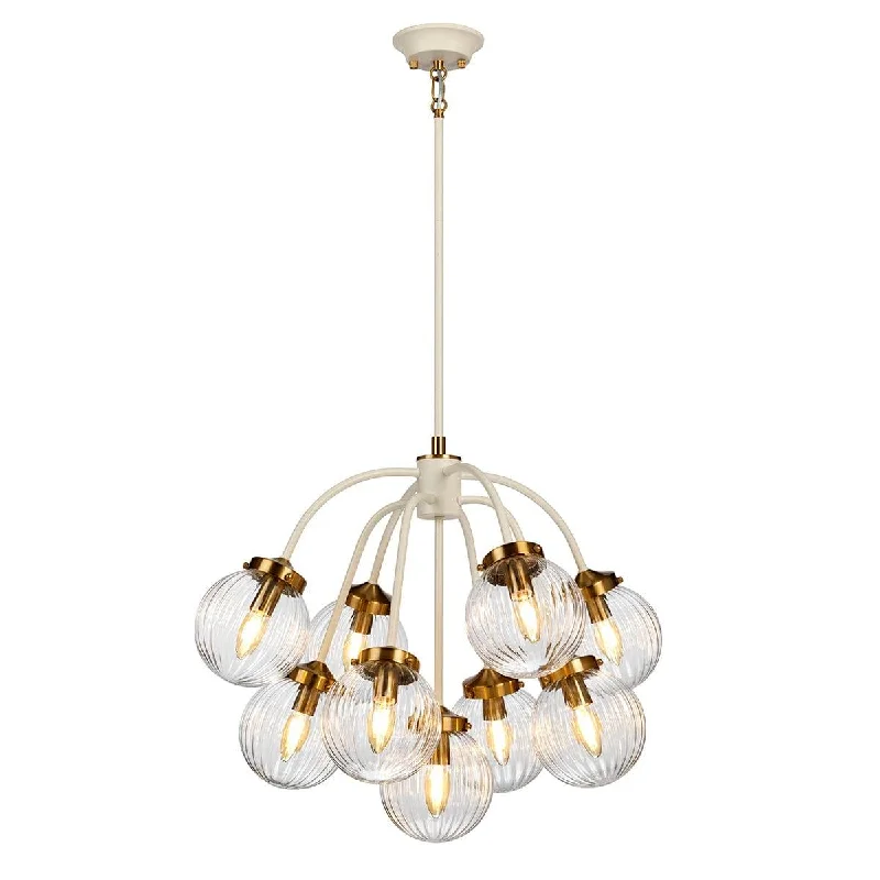 Glass Floor Lamp with Frosted Shades for Soft Diffused LightGlass Floor Lamp with Frosted Shades for Soft Diffused LightElstead Cosmos 9 Light Brass & Cream Ceiling Pendant