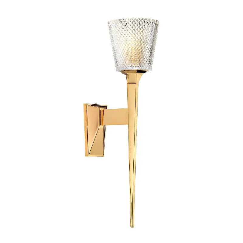 Wood Floor Lamp with Natural Grain for a Warm and Organic FeelWood Floor Lamp with Natural Grain for a Warm and Organic FeelElstead Lighting Verity 1 Polished Gold Bathroom Wall Light