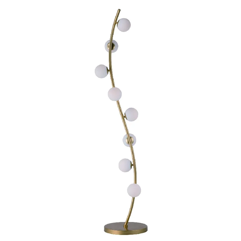 Glass Floor Lamp with Frosted Shades for Soft Diffused LightGlass Floor Lamp with Frosted Shades for Soft Diffused LightEt2 By Maxim E24769-11MG Modern Rover Lamp Metallic Gold