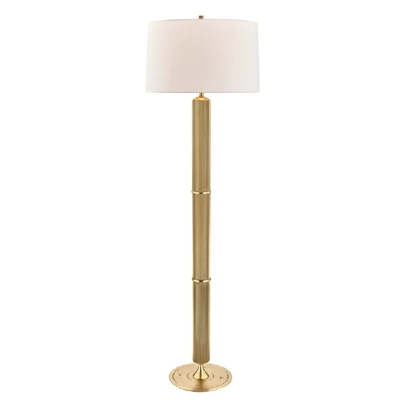 Smart Floor Lamp with Voice Control and Bluetooth ConnectivitySmart Floor Lamp with Voice Control and Bluetooth ConnectivityHudson Valley Tompkins 1-light Aged Brass Floor Lamp, White Linen