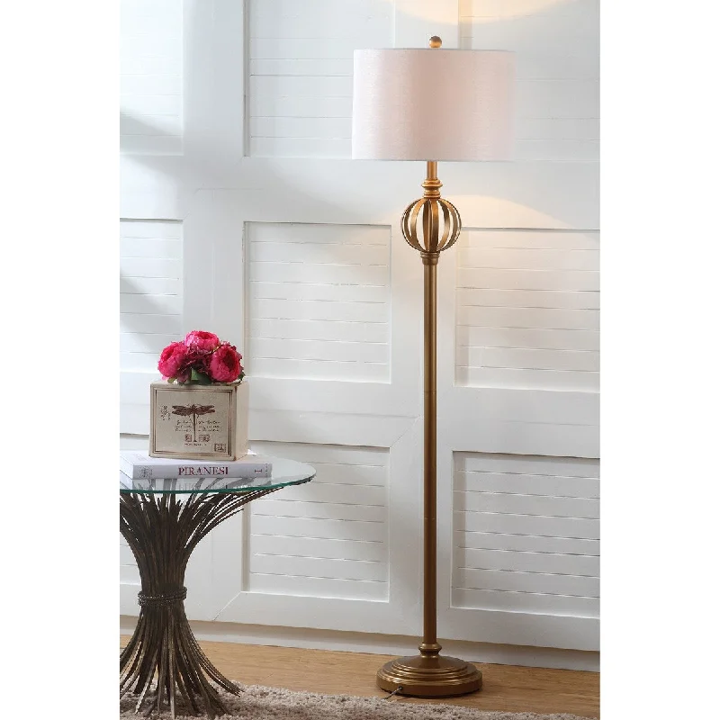 Rustic Farmhouse Style Floor Lamp for Cozy BedroomsRustic Farmhouse Style Floor Lamp for Cozy BedroomsSAFAVIEH Lighting Jenna 62-inch Sphere Floor Lamp - 15"x15"x61.5" - Gold - 15Wx15Dx62H Rustic Farmhouse Style Floor Lamp for Cozy BedroomsRustic Farmhouse Style Floor Lamp for Cozy BedroomsSAFAVIEH Lighting Jenna 62-inch Sphere Floor Lamp - 15"x15"x61.5" - Gold - 15Wx15Dx62H