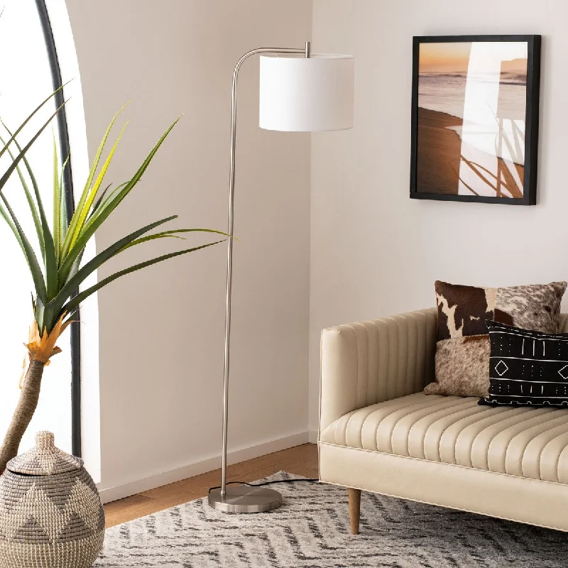 Metal Floor Lamp with a Matte Black Finish for a Sleek LookMetal Floor Lamp with a Matte Black Finish for a Sleek LookSAFAVIEH Lighting Kyle 62-inch Silver Led Floor Lamp - 17" x 12" x 61.5" - Nickel - 17Wx12Dx62H Metal Floor Lamp with a Matte Black Finish for a Sleek LookMetal Floor Lamp with a Matte Black Finish for a Sleek LookSAFAVIEH Lighting Kyle 62-inch Silver Led Floor Lamp - 17" x 12" x 61.5" - Nickel - 17Wx12Dx62H