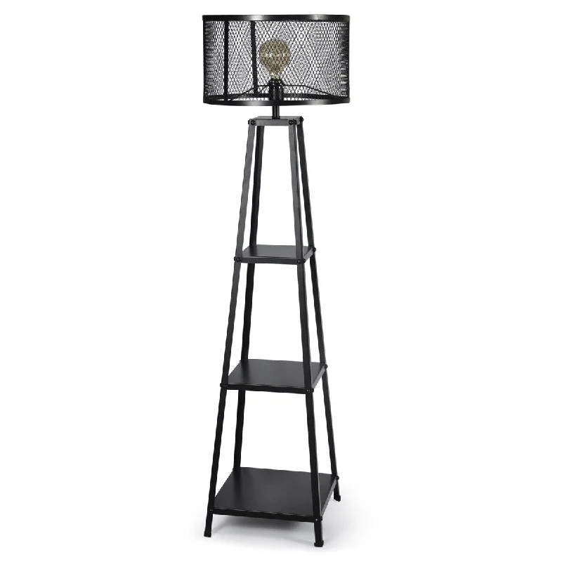 Wood Floor Lamp with Natural Grain for a Warm and Organic FeelWood Floor Lamp with Natural Grain for a Warm and Organic FeelStyleCraft Jackson Silver Metal Floor Lamp with Matching Metal Cage Like Shade