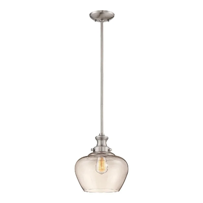 Industrial Style Ceiling Lights with Exposed Bulbs and Metal CagesIndustrial Style Ceiling Lights with Exposed Bulbs and Metal CagesPendant Fixture - Clear Glass - 11in. Diameter - E26 Medium Base