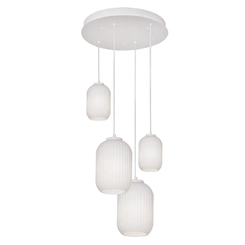 Bohemian Ceiling Lights with Beads, Tassels, and Colorful GlassBohemian Ceiling Lights with Beads, Tassels, and Colorful GlassFour Light Pendant