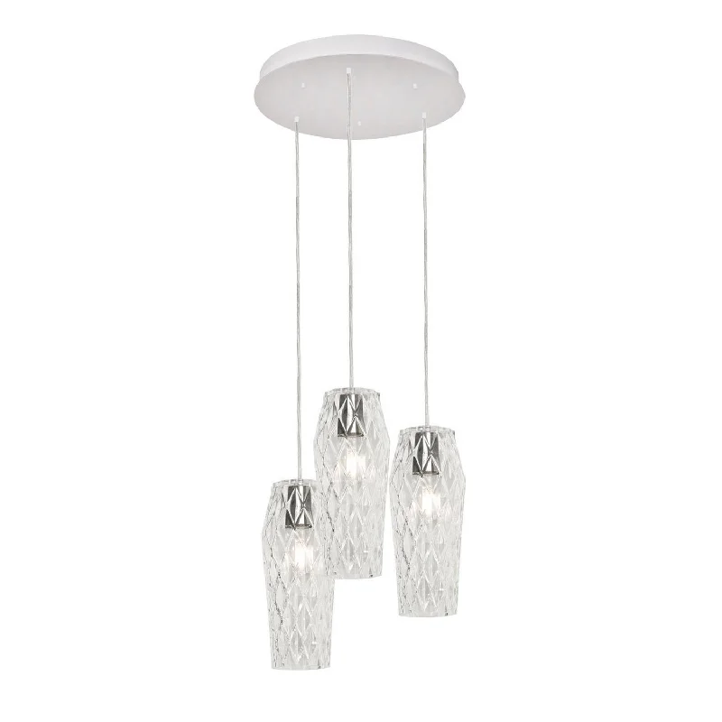 Industrial Style Ceiling Lights with Exposed Bulbs and Metal CagesIndustrial Style Ceiling Lights with Exposed Bulbs and Metal CagesThree Light Pendant