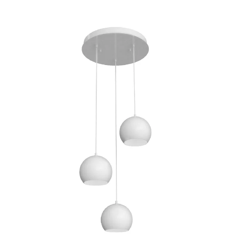 Industrial Style Ceiling Lights with Exposed Bulbs and Metal CagesIndustrial Style Ceiling Lights with Exposed Bulbs and Metal CagesThree Light Pendant