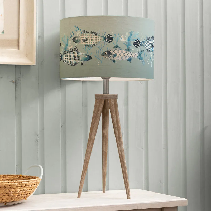 fabric table lamps with a linen shade for a relaxed and breathable lookfabric table lamps with a linen shade for a relaxed and breathable lookBarbeau Eva & Aratus Complete Table Lamp Grey/Seafoam