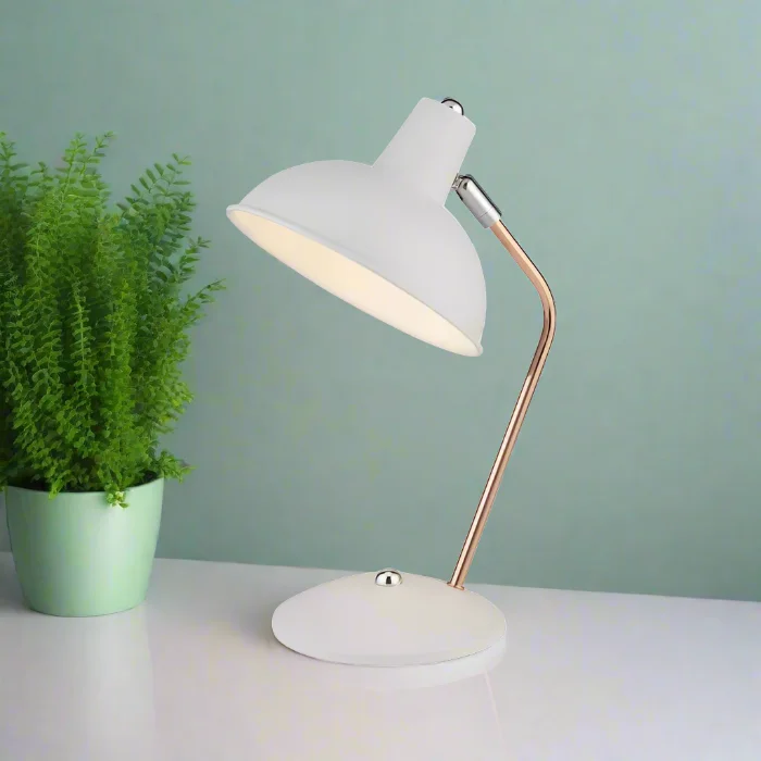marble table lamps with a luxurious veined pattern for high end decormarble table lamps with a luxurious veined pattern for high end decorCCG JOSIE White and Copper Arch Desk Lamp Study Light
