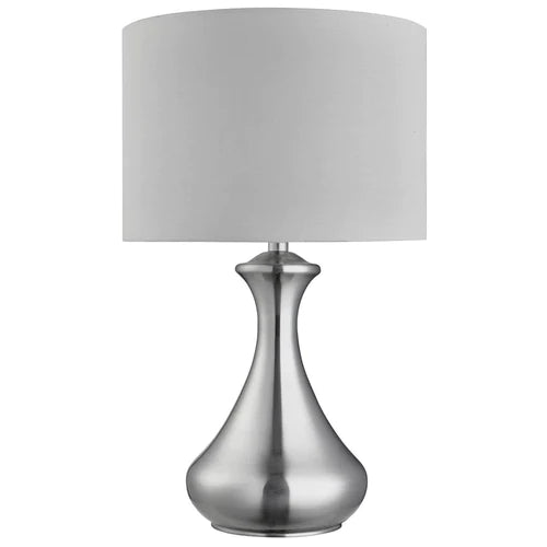 gothic style table lamps with dark finishes for a mysterious lookgothic style table lamps with dark finishes for a mysterious lookCGC TOUCH Table Lamp - Satin Silver & Fabric