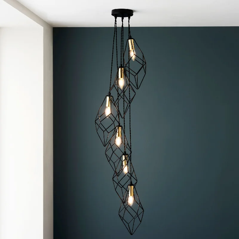 Indian - Themed Ceiling Lights with Intricate Filigree and Mirror WorkIndian - Themed Ceiling Lights with Intricate Filigree and Mirror WorkJaxon 6lt Pendant