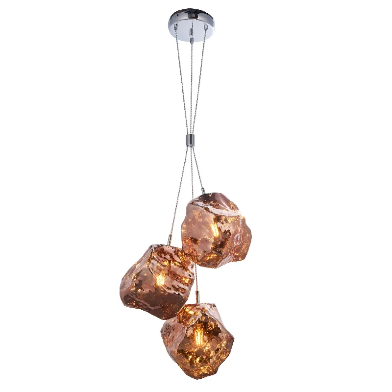 Art Nouveau Ceiling Lights with Organic, Flowing ShapesArt Nouveau Ceiling Lights with Organic, Flowing ShapesRock 3lt pendant