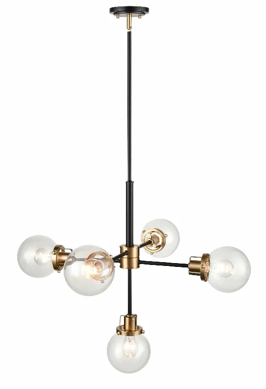 Japanese - Inspired Ceiling Lights with Shoji - Screen - like DiffusersJapanese - Inspired Ceiling Lights with Shoji - Screen - like DiffusersMellrosa Pendant - Matte Black / Modern Gold - Clear Glass Glass - 31.5in. Diameter - E26 Medium Base