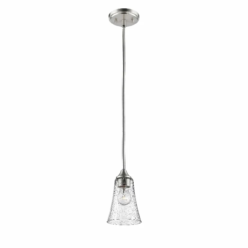 Crystal Ceiling Lights with High - Quality Swarovski CrystalsCrystal Ceiling Lights with High - Quality Swarovski CrystalsNatalie Mini-Pendant - Satin Nickel - Clear Seeded Glass - 5in. Diameter - E26 Medium Base Crystal Ceiling Lights with High - Quality Swarovski CrystalsCrystal Ceiling Lights with High - Quality Swarovski CrystalsNatalie Mini-Pendant - Satin Nickel - Clear Seeded Glass - 5in. Diameter - E26 Medium Base