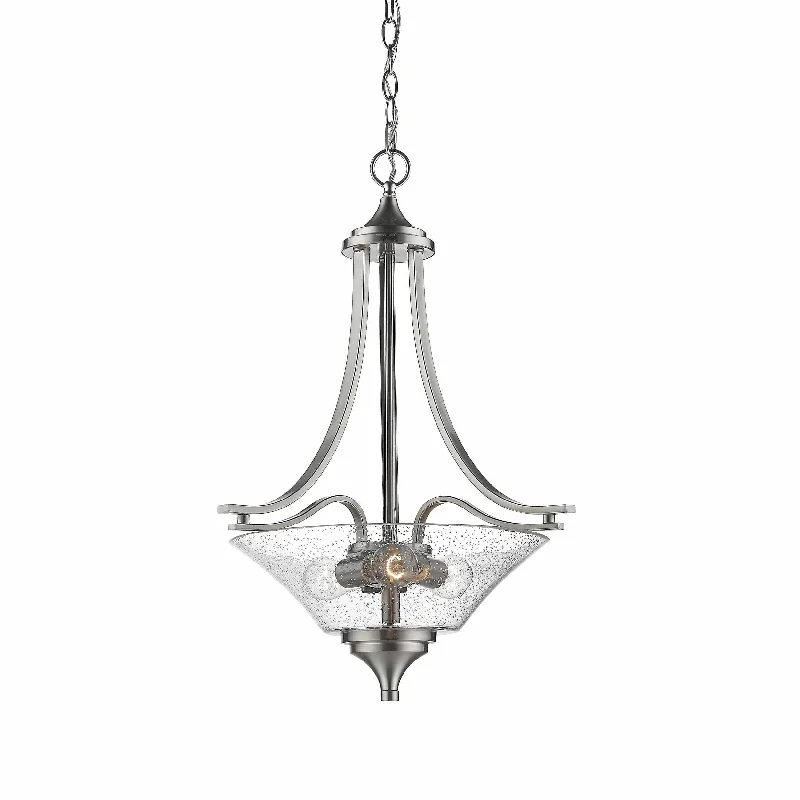 Steampunk Ceiling Lights with Gears, Cogs, and Brass AccentsSteampunk Ceiling Lights with Gears, Cogs, and Brass AccentsNatalie Pendant - Satin Nickel - Clear Seeded Glass - 19in. Diameter - E26 Medium Base Steampunk Ceiling Lights with Gears, Cogs, and Brass AccentsSteampunk Ceiling Lights with Gears, Cogs, and Brass AccentsNatalie Pendant - Satin Nickel - Clear Seeded Glass - 19in. Diameter - E26 Medium Base