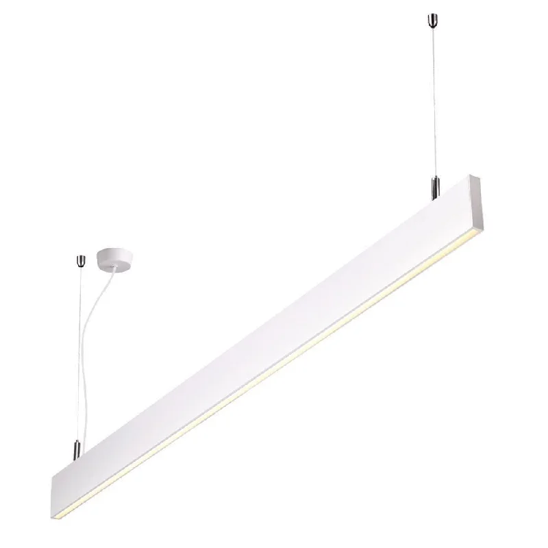 Tropical - Themed Ceiling Lights with Palm - Leaf Shapes and Rattan WrapsTropical - Themed Ceiling Lights with Palm - Leaf Shapes and Rattan Wraps230V Office Pendant Linkable SPEND40 4000K Natural White 1498 * 18.5 * 80mm - WHITE