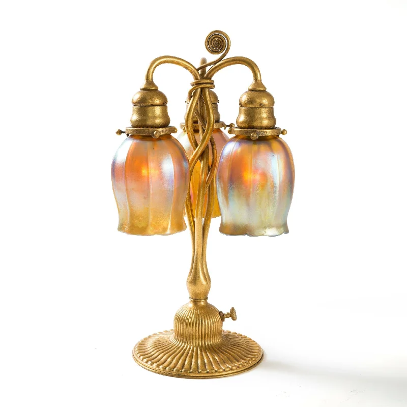 fabric table lamps with a linen shade for a relaxed and breathable lookfabric table lamps with a linen shade for a relaxed and breathable lookTiffany Studios New York "Newell Post" Favrile Glass Desk Lamp