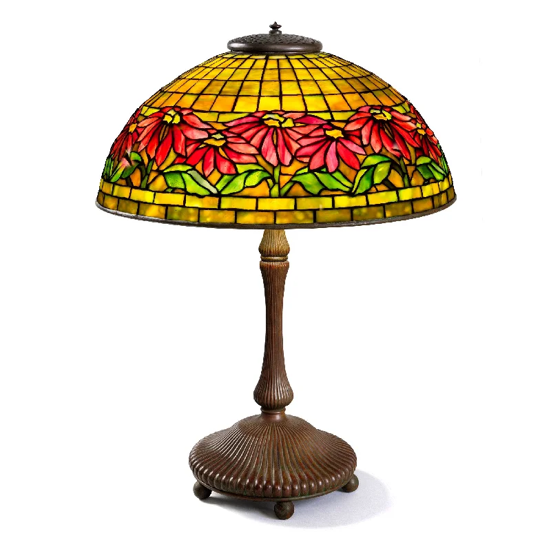 glass table lamps with a frosted surface for soft light diffusionglass table lamps with a frosted surface for soft light diffusionTiffany Studios New York "Poinsettia" Table Lamp