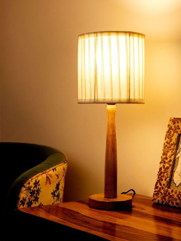 bohemian table lamps with colorful patterns for eclectic bedroomsbohemian table lamps with colorful patterns for eclectic bedroomsWooden Brown Lamp with pleeted Balck Shade